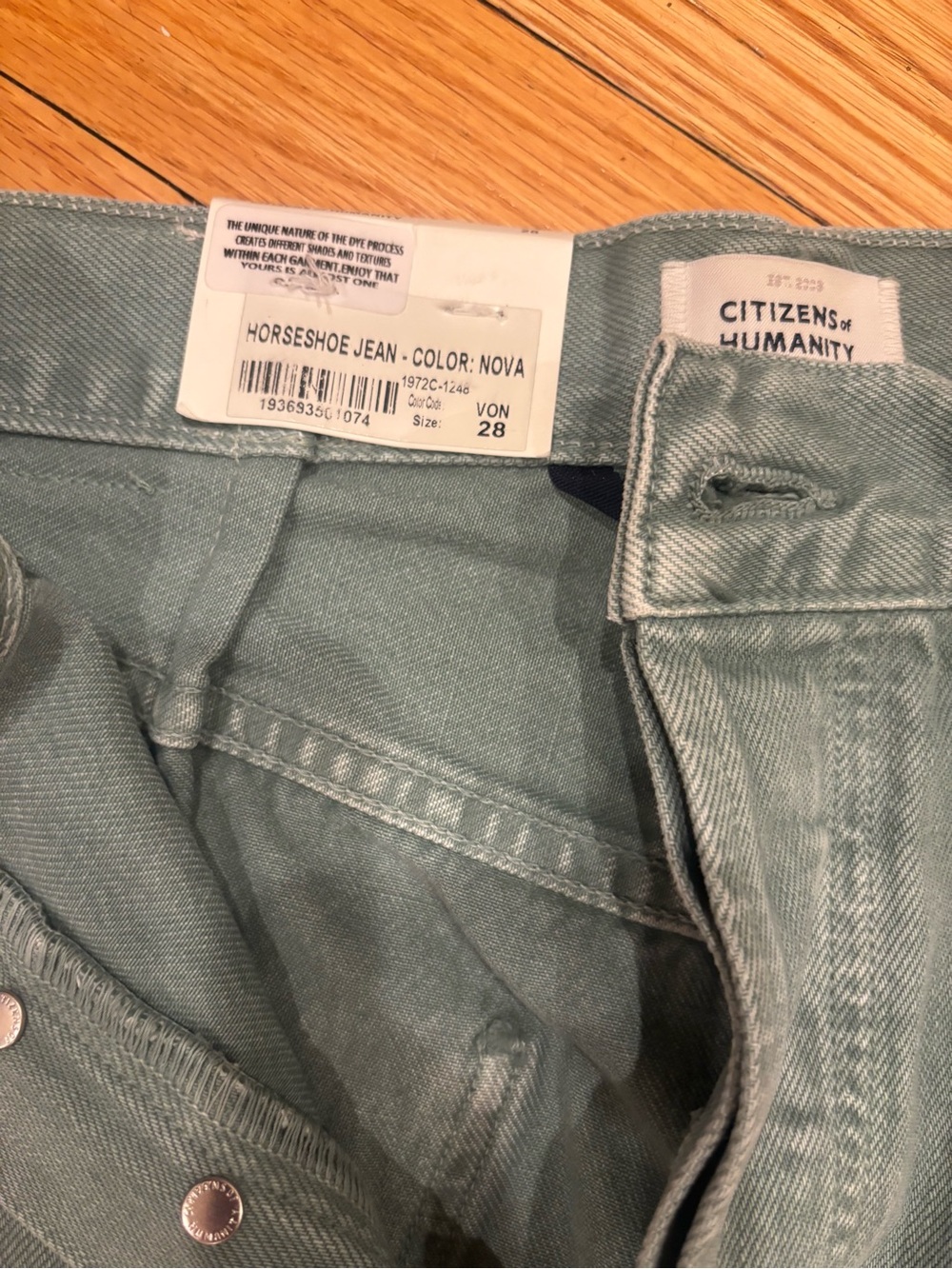 citizens of humanity horseshoe jean - nova / Sage Green; sz 28 ⭐️NWT⭐️ - Picture 6 of 10
